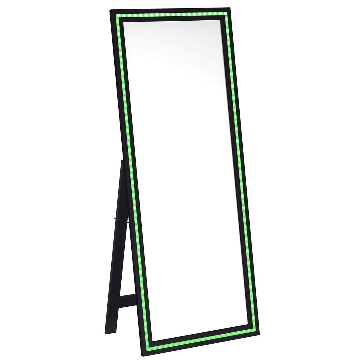 960962 Windrose 28 x 67 Inch Tempered LED Standing Mirror Black