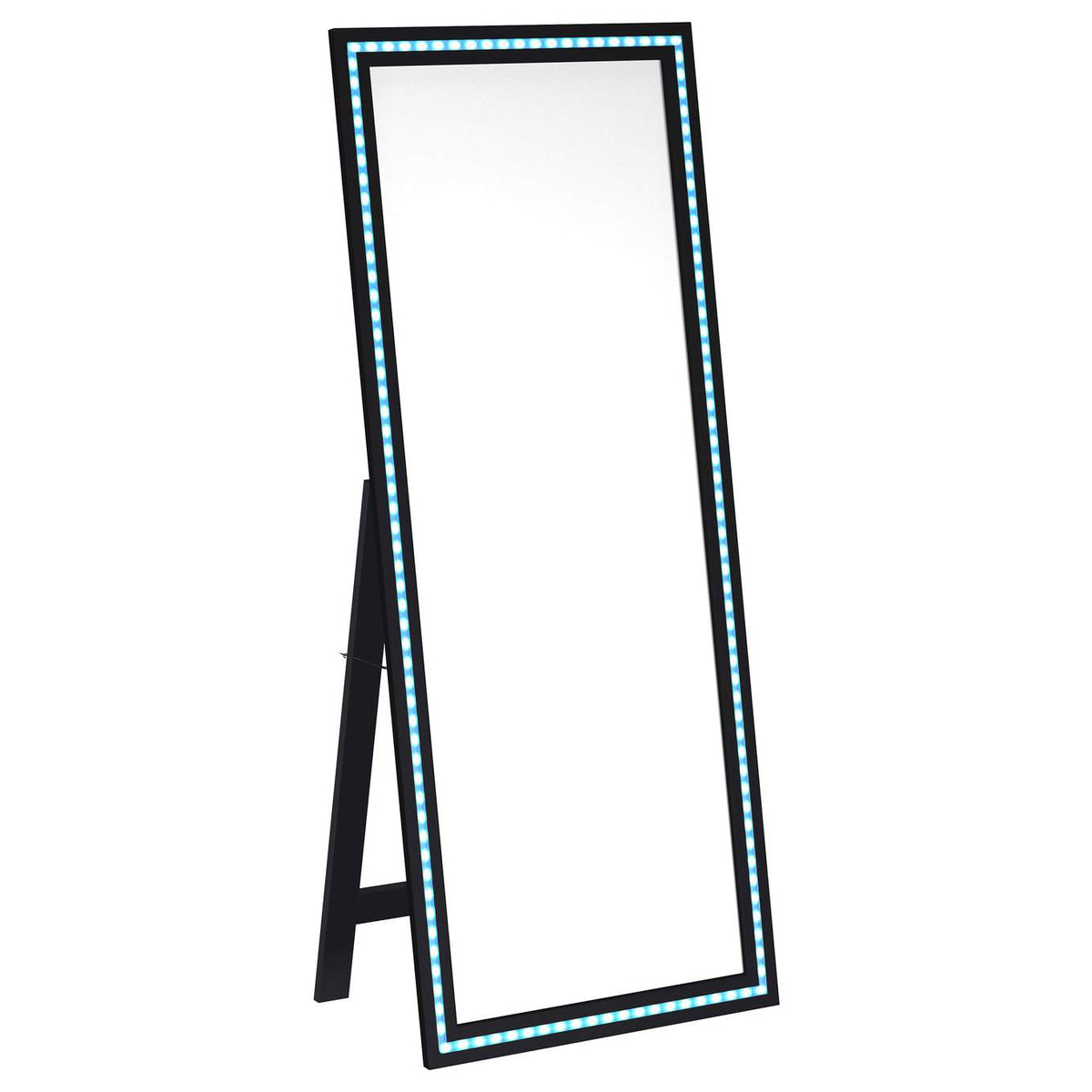 960962 Windrose 28 x 67 Inch Tempered LED Standing Mirror Black