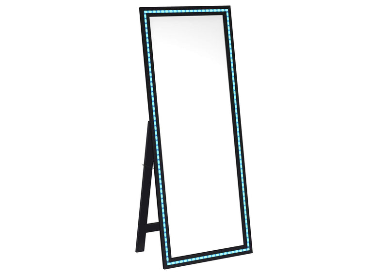 960962 Windrose 28 x 67 Inch Tempered LED Standing Mirror Black