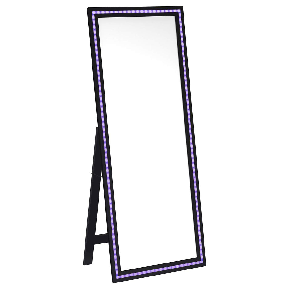960962 Windrose 28 x 67 Inch Tempered LED Standing Mirror Black