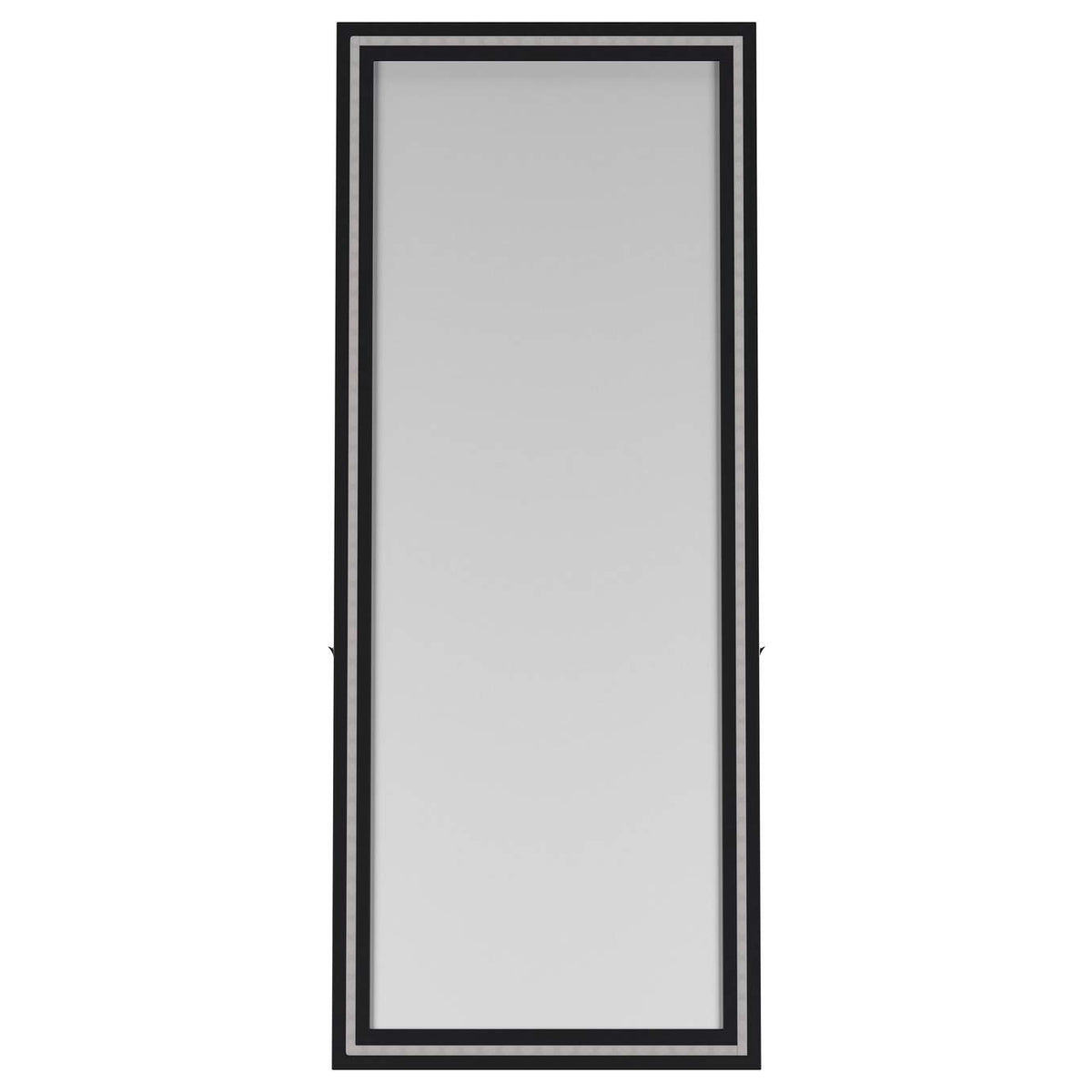 960962 Windrose 28 x 67 Inch Tempered LED Standing Mirror Black