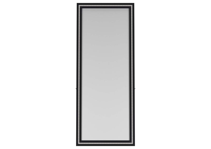960962 Windrose 28 x 67 Inch Tempered LED Standing Mirror Black