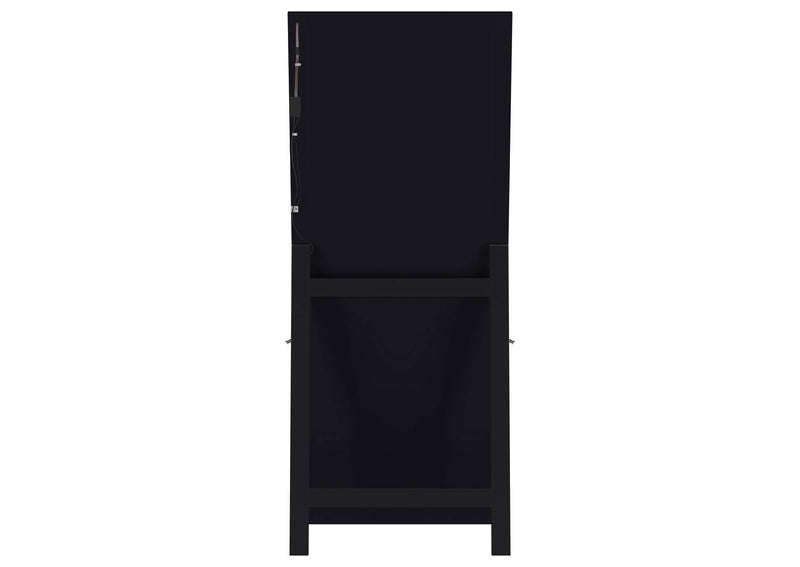 960962 Windrose 28 x 67 Inch Tempered LED Standing Mirror Black