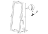 960962 Windrose 28 x 67 Inch Tempered LED Standing Mirror Black