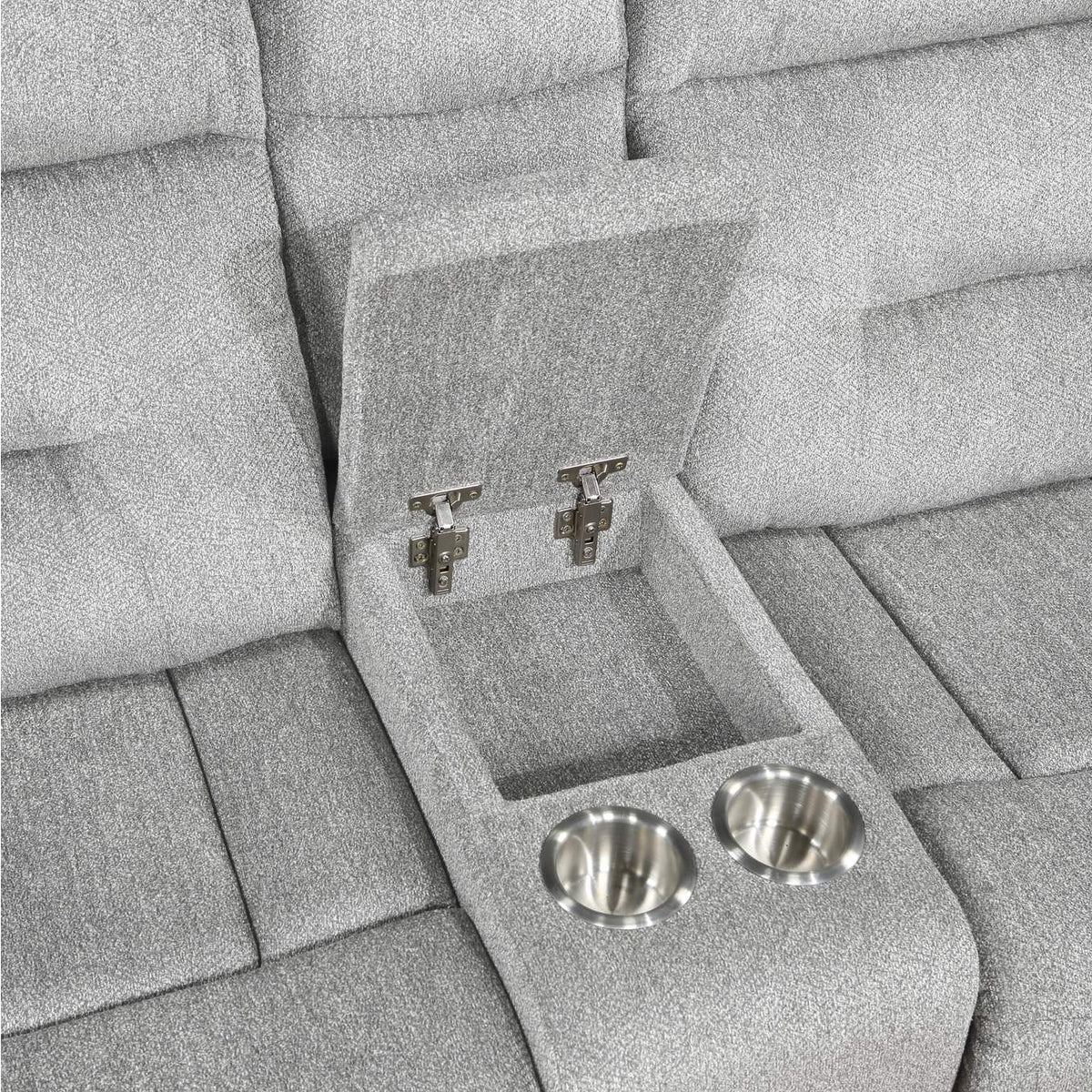 9610GY-2 Lyndon Double Reclining Love Seat with Center Console