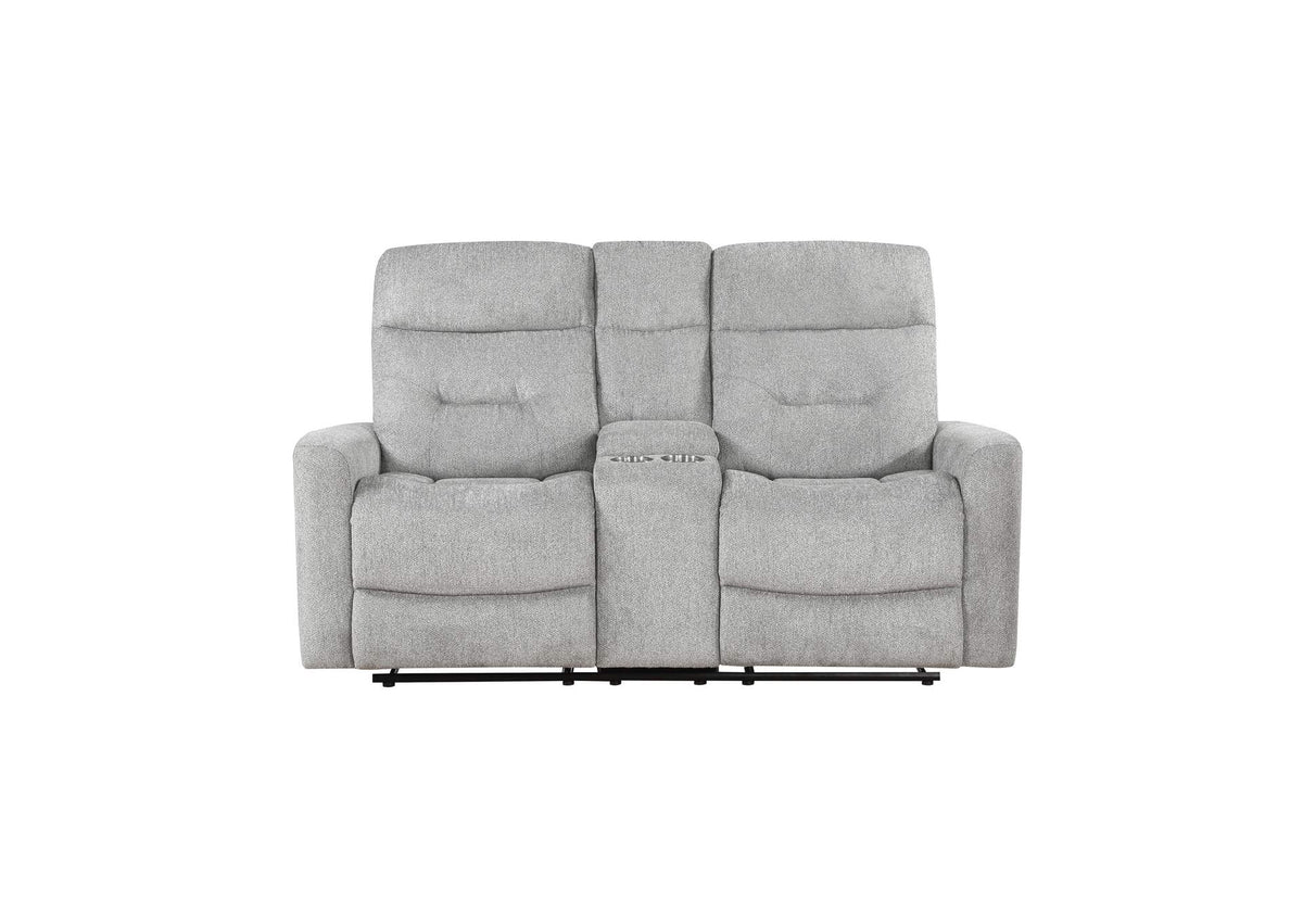 9610GY-2 Lyndon Double Reclining Love Seat with Center Console