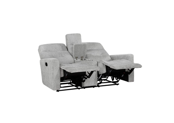 9610GY-2 Lyndon Double Reclining Love Seat with Center Console