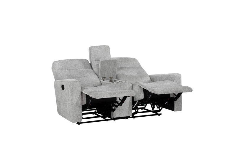9610GY-2 Lyndon Double Reclining Love Seat with Center Console