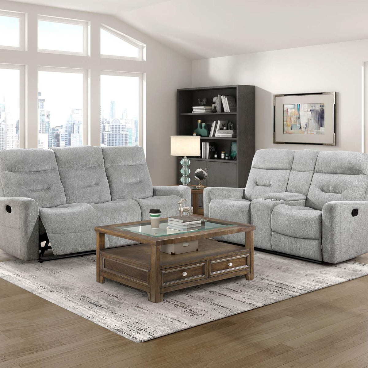 9610GY-3 Lyndon Double Reclining Sofa