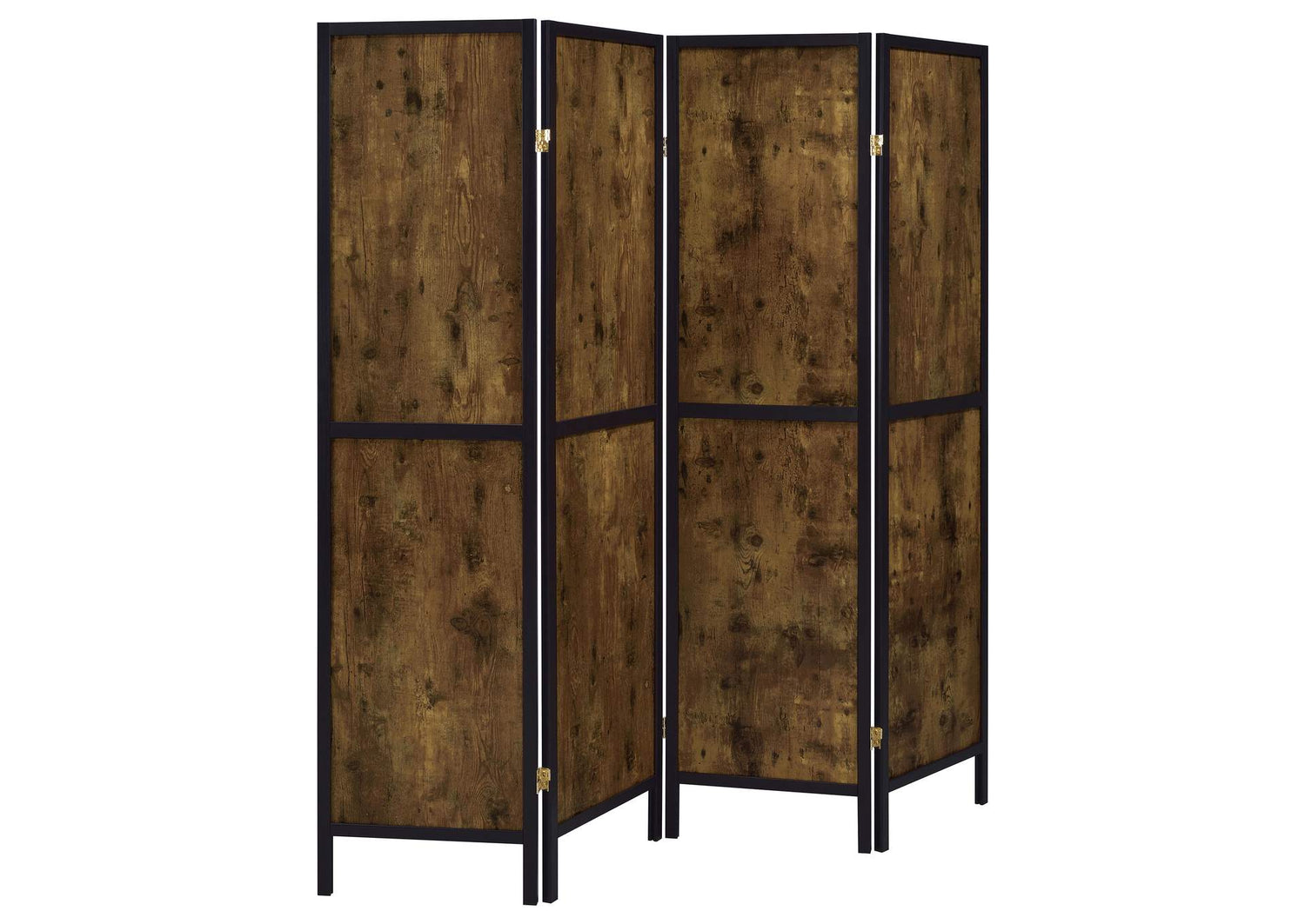 Deepika 4-Panel Room Divider Folding Screen Rustic Nutmeg