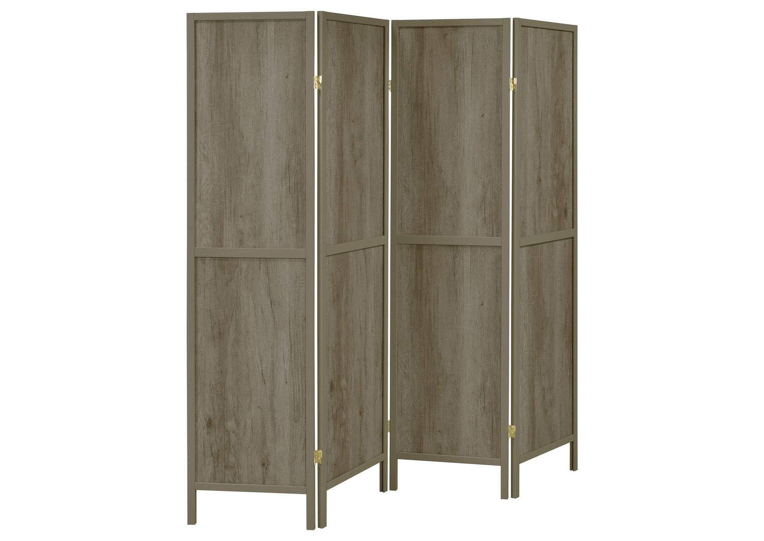Deepika 4-Panel Room Divider Folding Screen Grey Driftwood