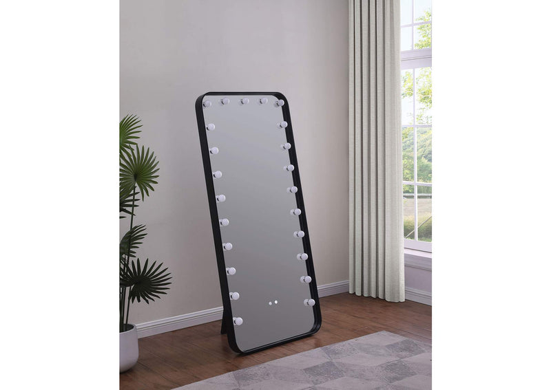 961577 Canton 32 x 71 Inch LED Standing Mirror with Speakers Black