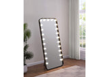 961577 Canton 32 x 71 Inch LED Standing Mirror with Speakers Black