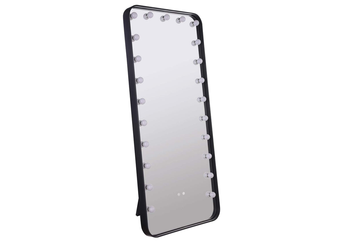 961577 Canton 32 x 71 Inch LED Standing Mirror with Speakers Black