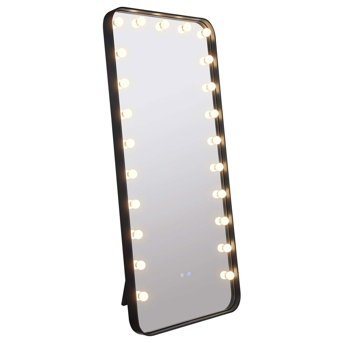 961577 Canton 32 x 71 Inch LED Standing Mirror with Speakers Black