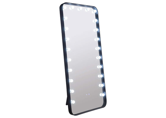 961577 Canton 32 x 71 Inch LED Standing Mirror with Speakers Black