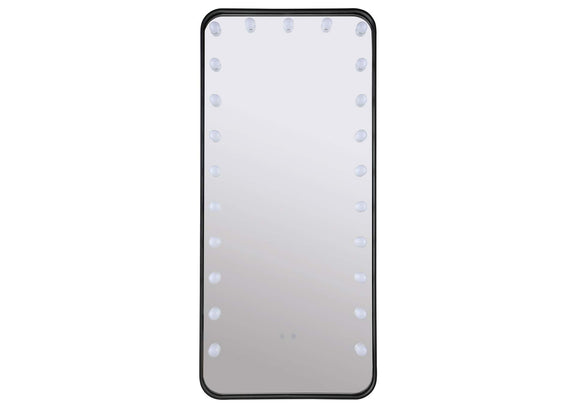 961577 Canton 32 x 71 Inch LED Standing Mirror with Speakers Black