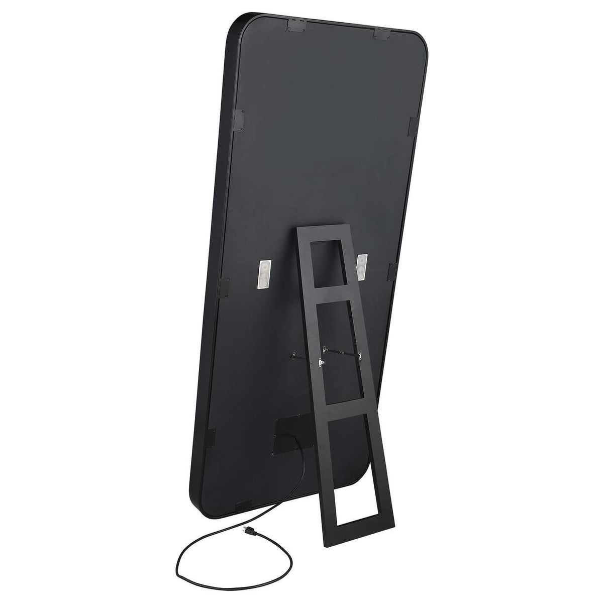 961577 Canton 32 x 71 Inch LED Standing Mirror with Speakers Black
