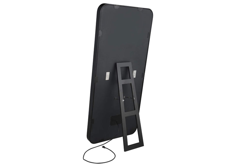 961577 Canton 32 x 71 Inch LED Standing Mirror with Speakers Black