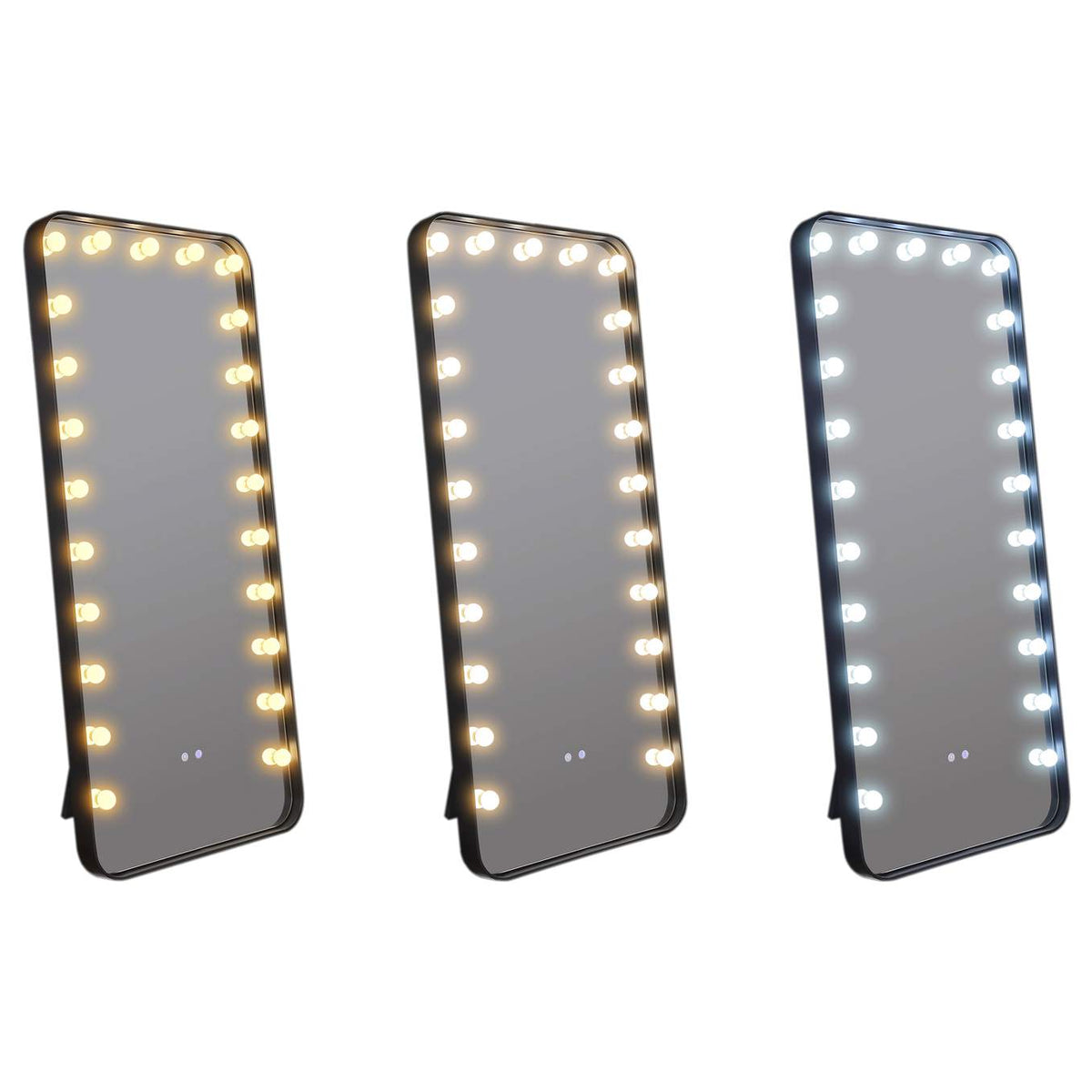 961577 Canton 32 x 71 Inch LED Standing Mirror with Speakers Black