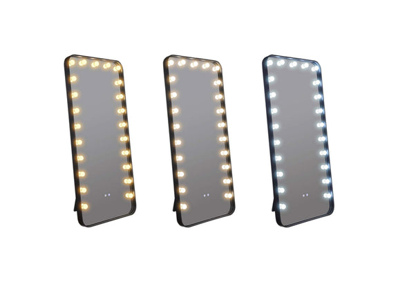 961577 Canton 32 x 71 Inch LED Standing Mirror with Speakers Black
