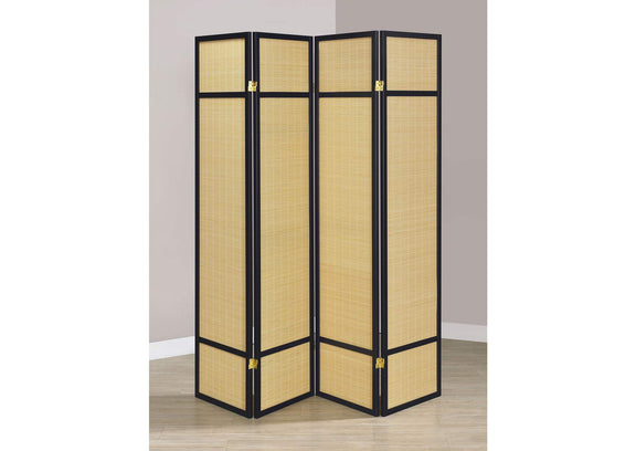 961648 Pearce 4-panel Bamboo Room Divider Folding Screen Natural