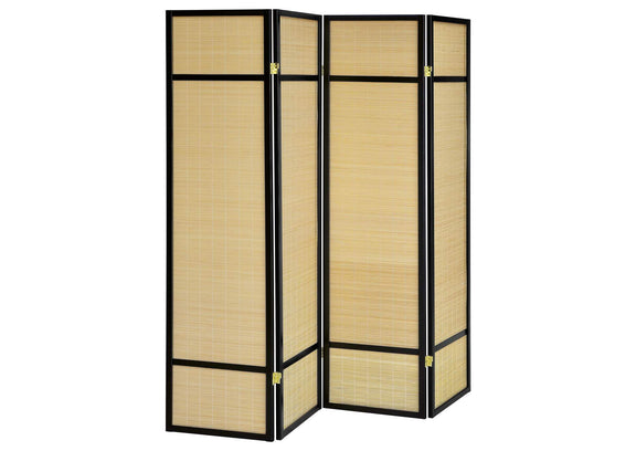 961648 Pearce 4-panel Bamboo Room Divider Folding Screen Natural