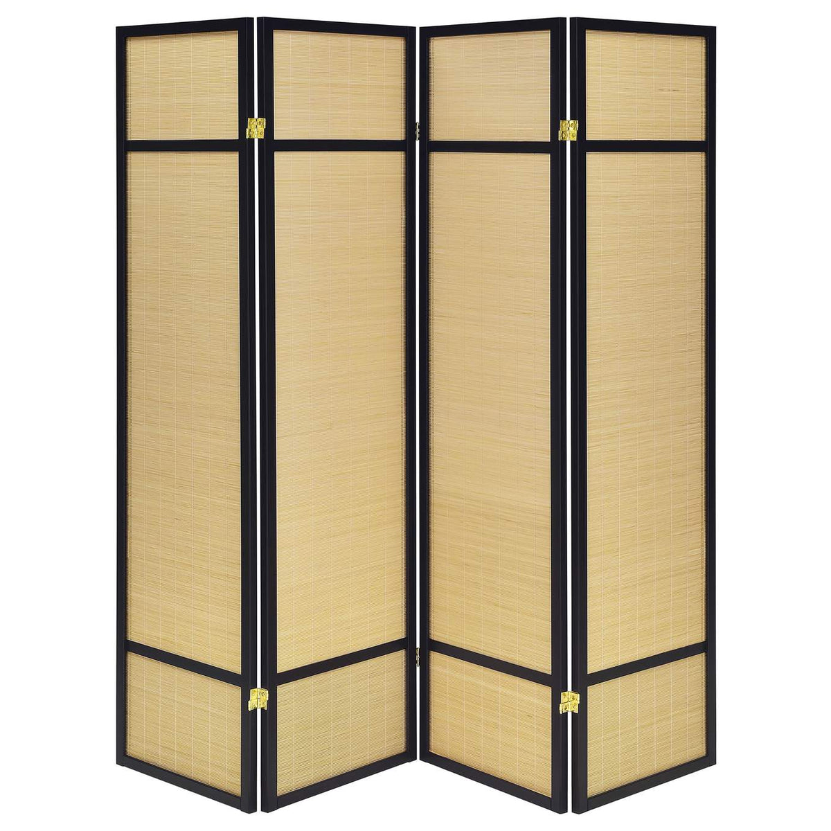 961648 Pearce 4-panel Bamboo Room Divider Folding Screen Natural