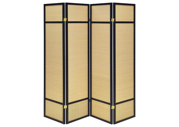 961648 Pearce 4-panel Bamboo Room Divider Folding Screen Natural