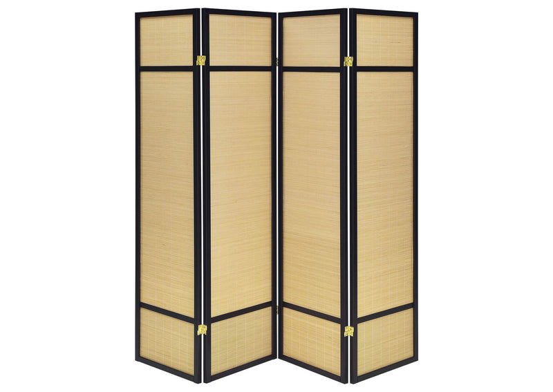 961648 Pearce 4-panel Bamboo Room Divider Folding Screen Natural