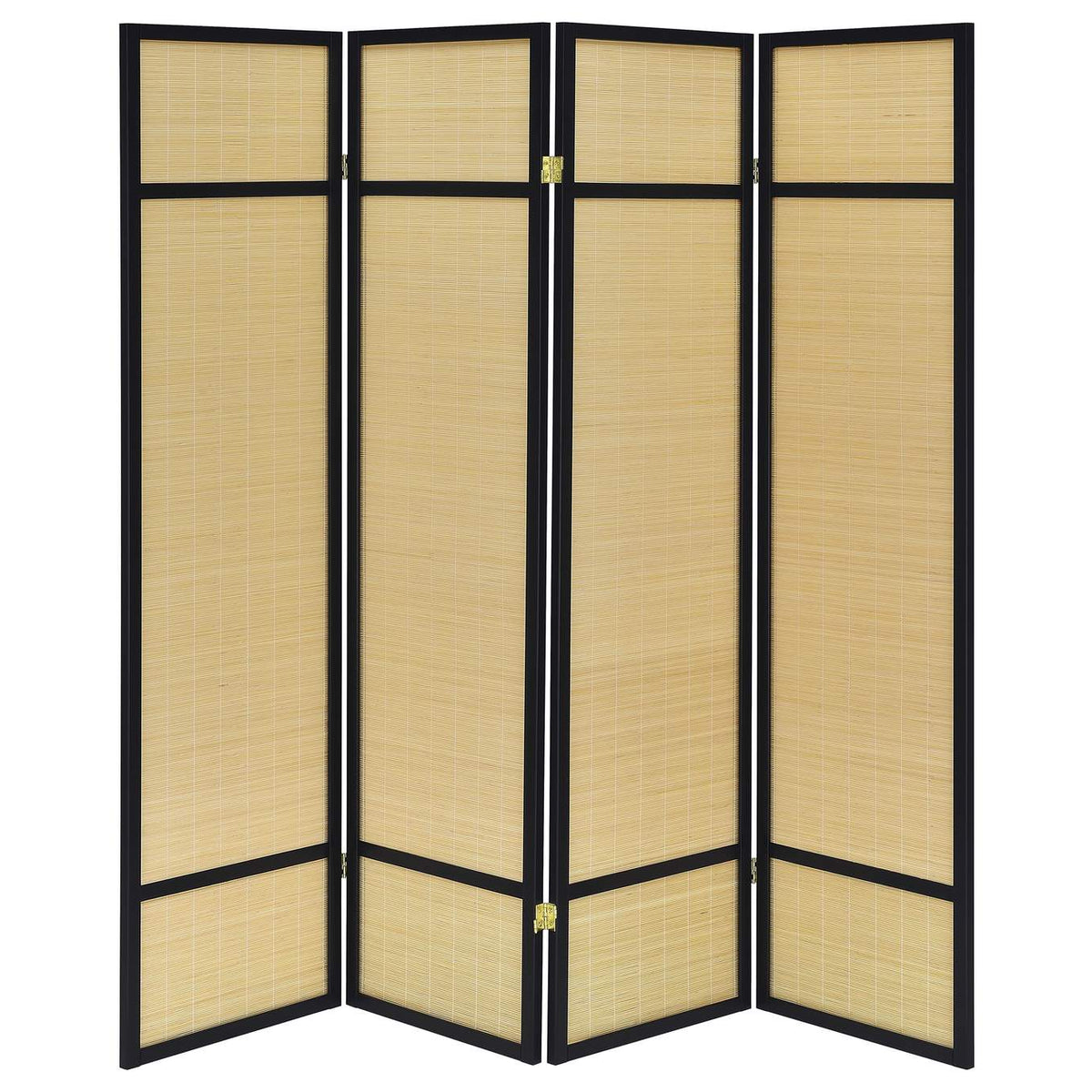 961648 Pearce 4-panel Bamboo Room Divider Folding Screen Natural