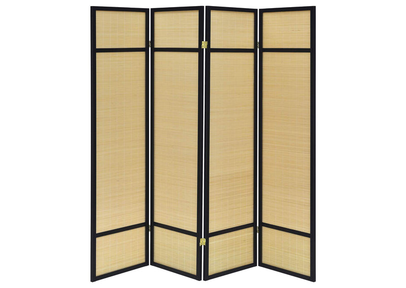 961648 Pearce 4-panel Bamboo Room Divider Folding Screen Natural