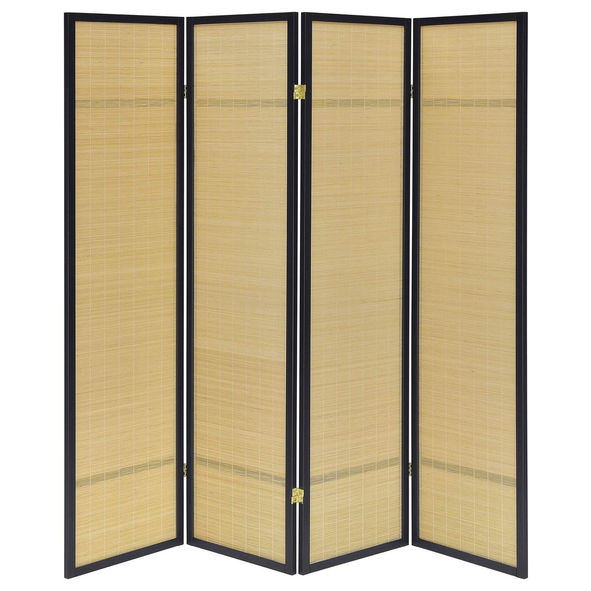 961648 Pearce 4-panel Bamboo Room Divider Folding Screen Natural