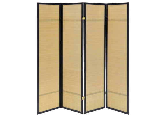 961648 Pearce 4-panel Bamboo Room Divider Folding Screen Natural