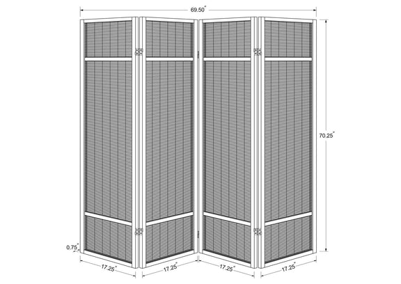 961648 Pearce 4-panel Bamboo Room Divider Folding Screen Natural