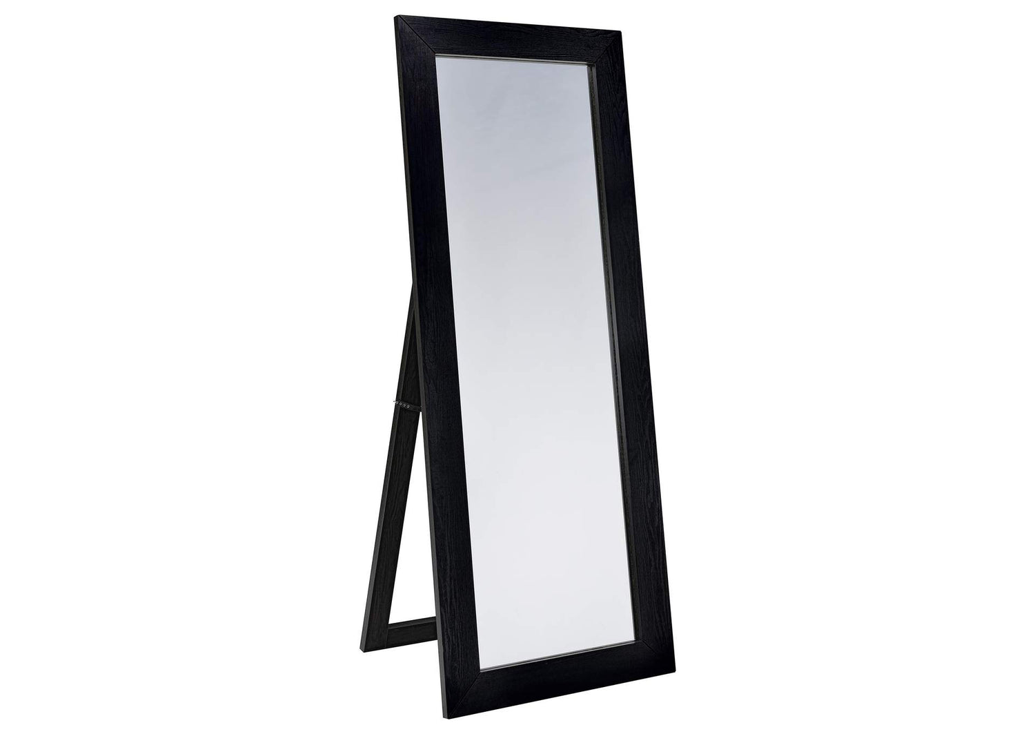 961653 Cadence Tempered Glass Full Length Standing Mirror Black Oak