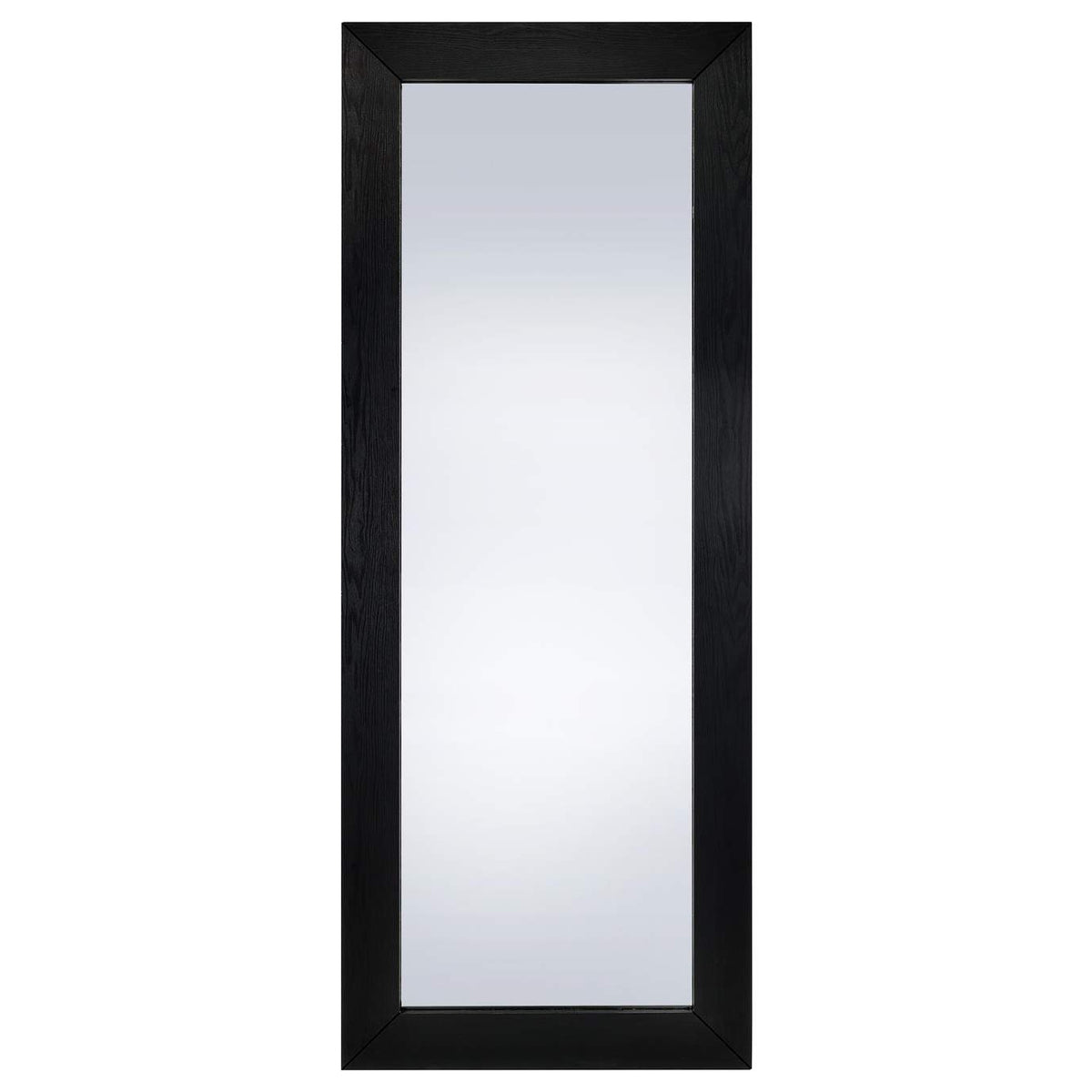 961653 Cadence Tempered Glass Full Length Standing Mirror Black Oak