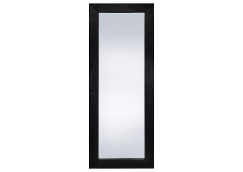 961653 Cadence Tempered Glass Full Length Standing Mirror Black Oak