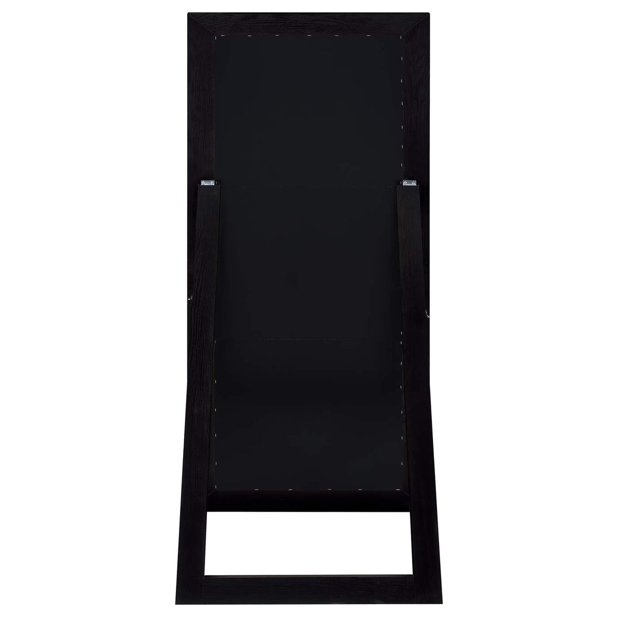 961653 Cadence Tempered Glass Full Length Standing Mirror Black Oak