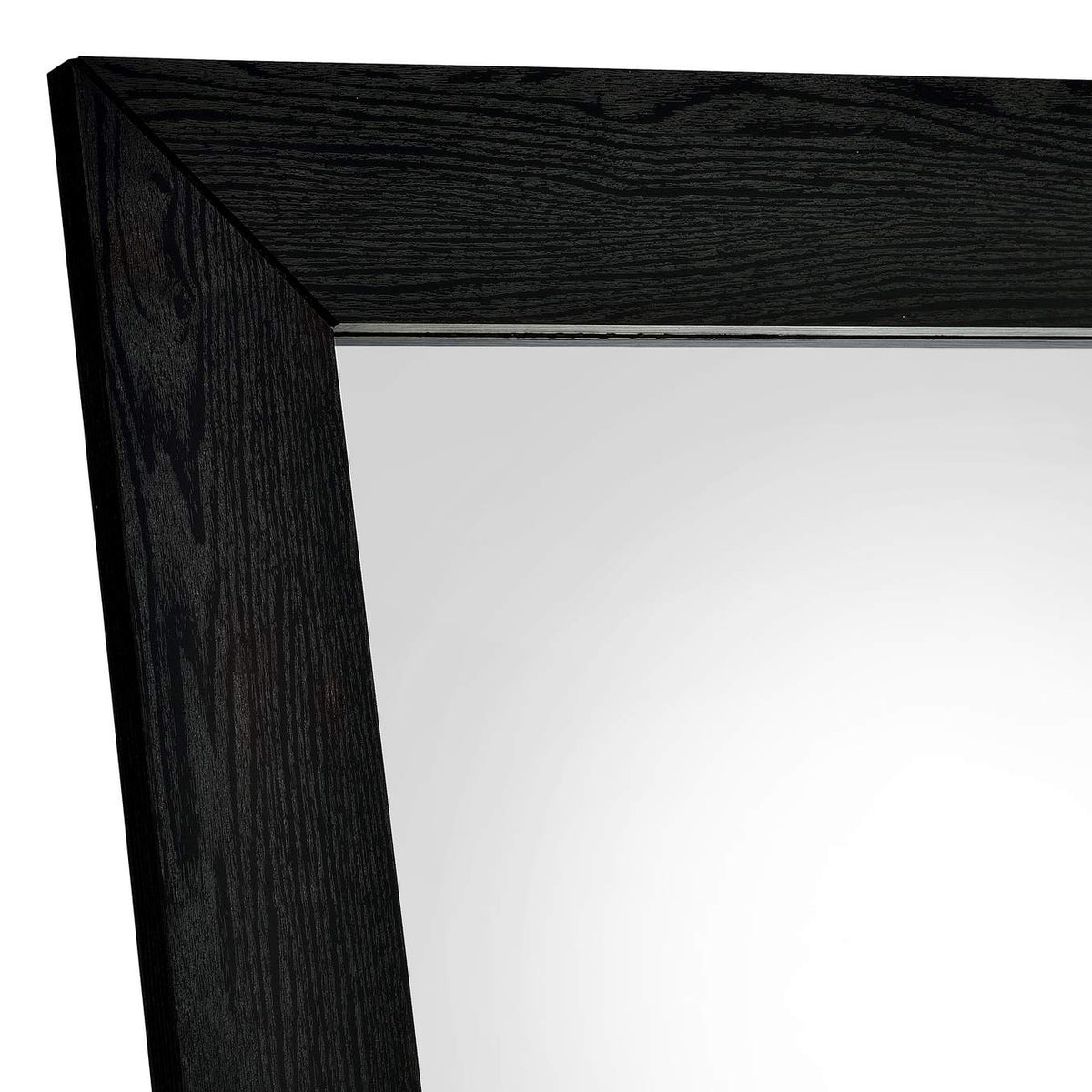 961653 Cadence Tempered Glass Full Length Standing Mirror Black Oak