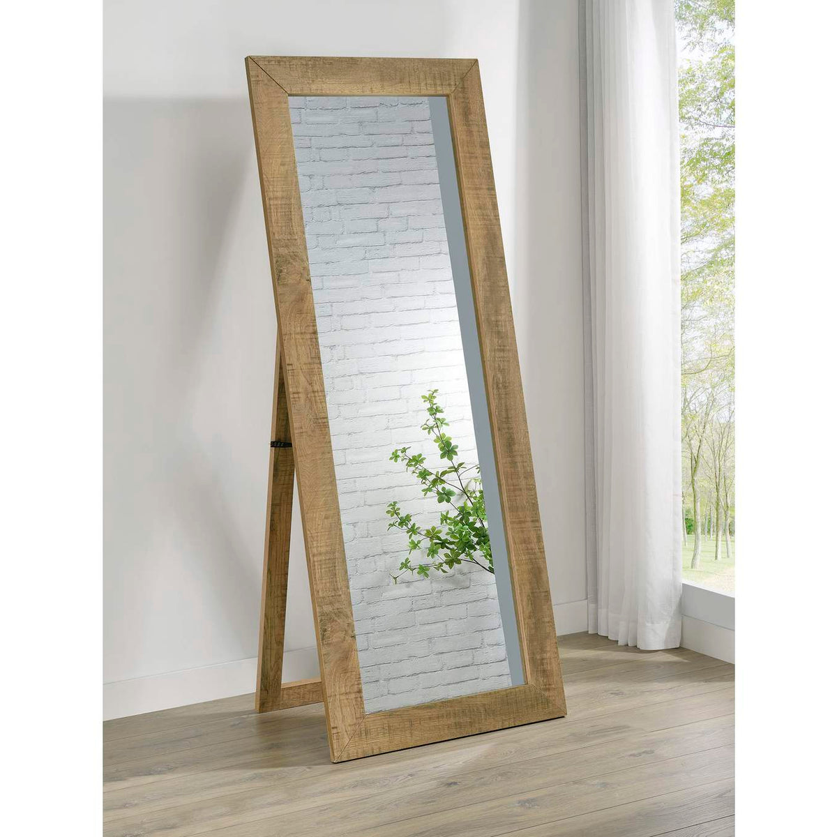 961654 Cadence Tempered Glass Full Length Standing Mirror Mango