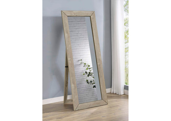 961655 Cadence Tempered Glass Full Length Mirror Grey Washed Oak