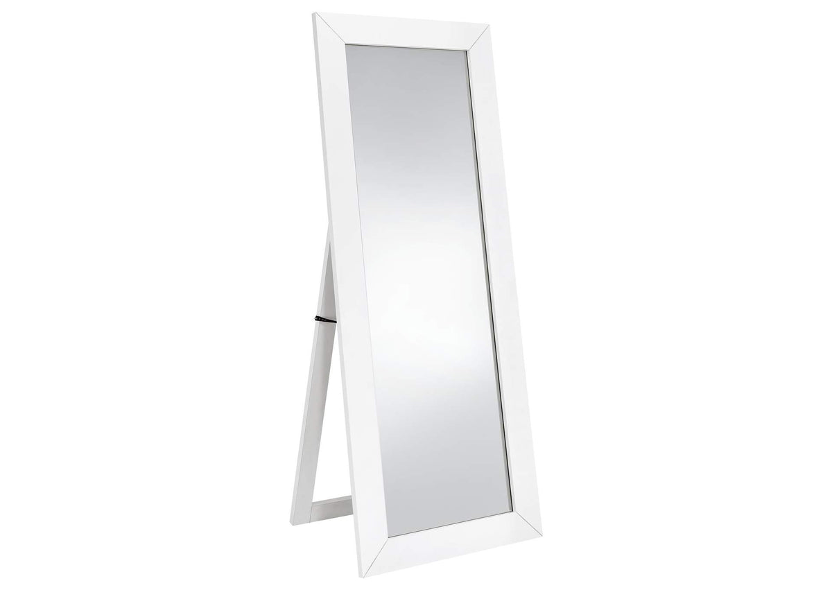 961656 Cadence Tempered Glass Full Length Mirror White High Gloss