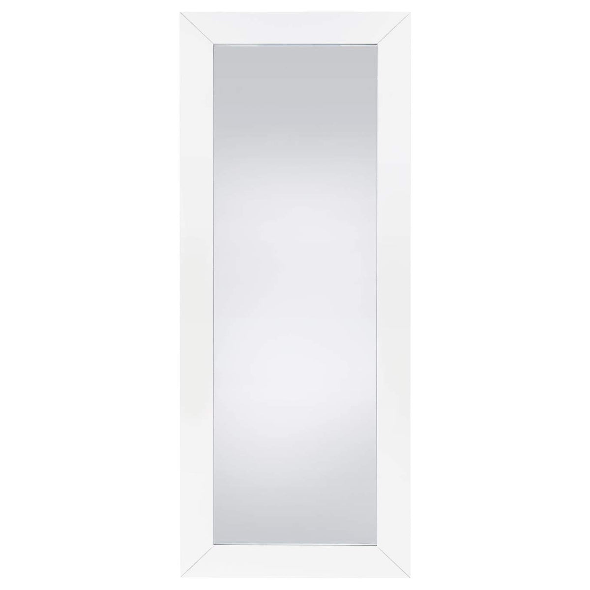 961656 Cadence Tempered Glass Full Length Mirror White High Gloss