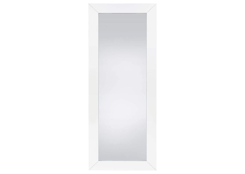 961656 Cadence Tempered Glass Full Length Mirror White High Gloss