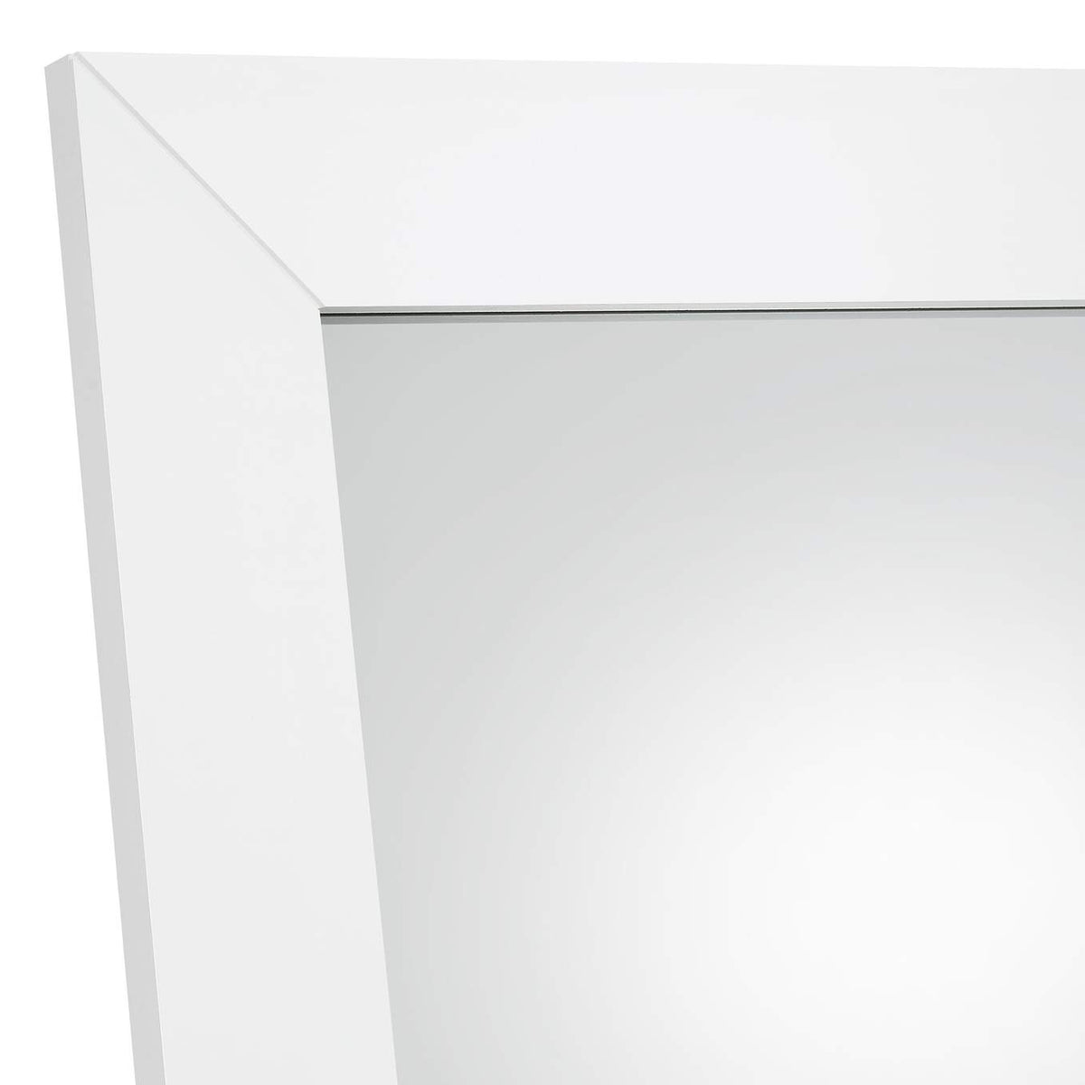 961656 Cadence Tempered Glass Full Length Mirror White High Gloss