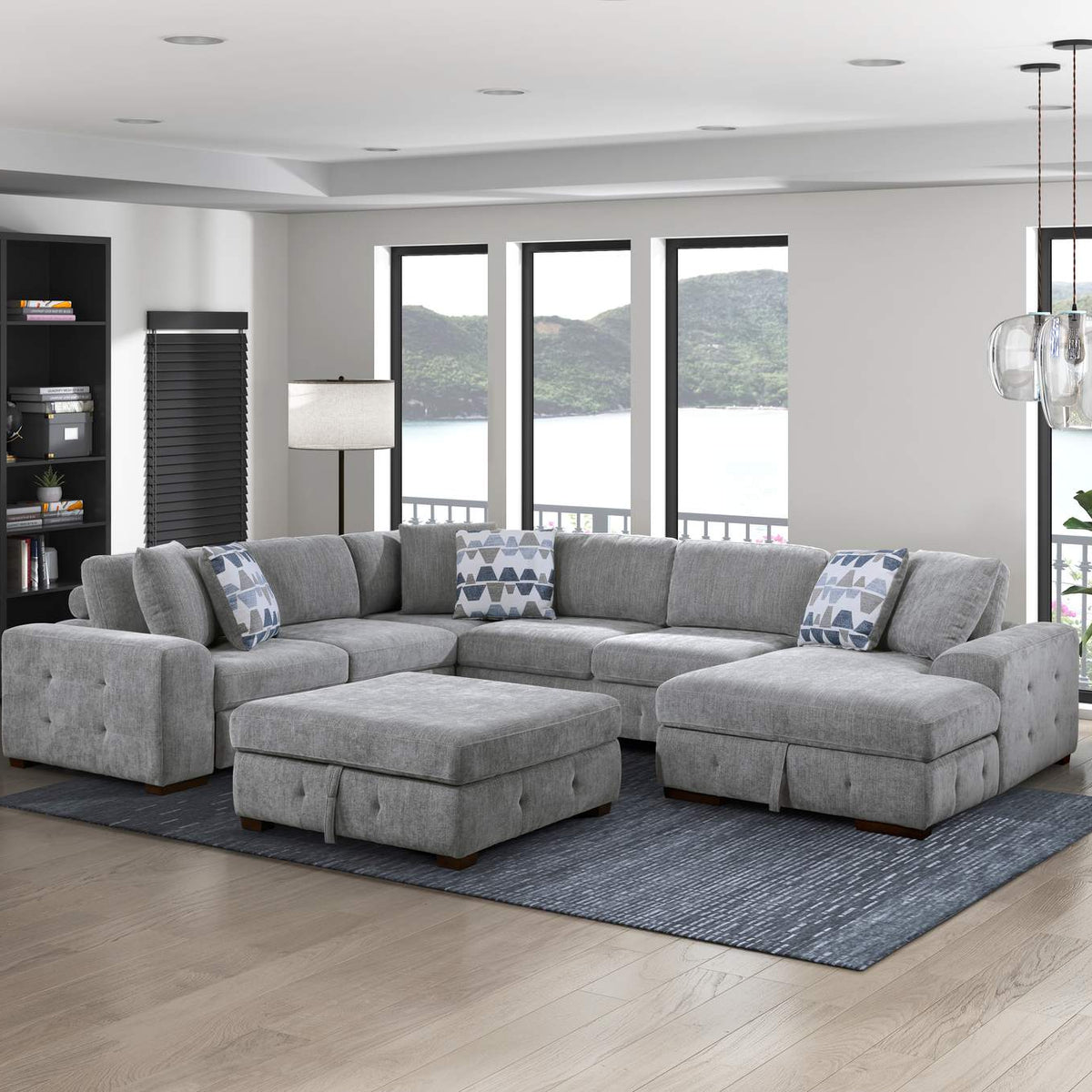 9624GY-4 Raife Storage Ottoman