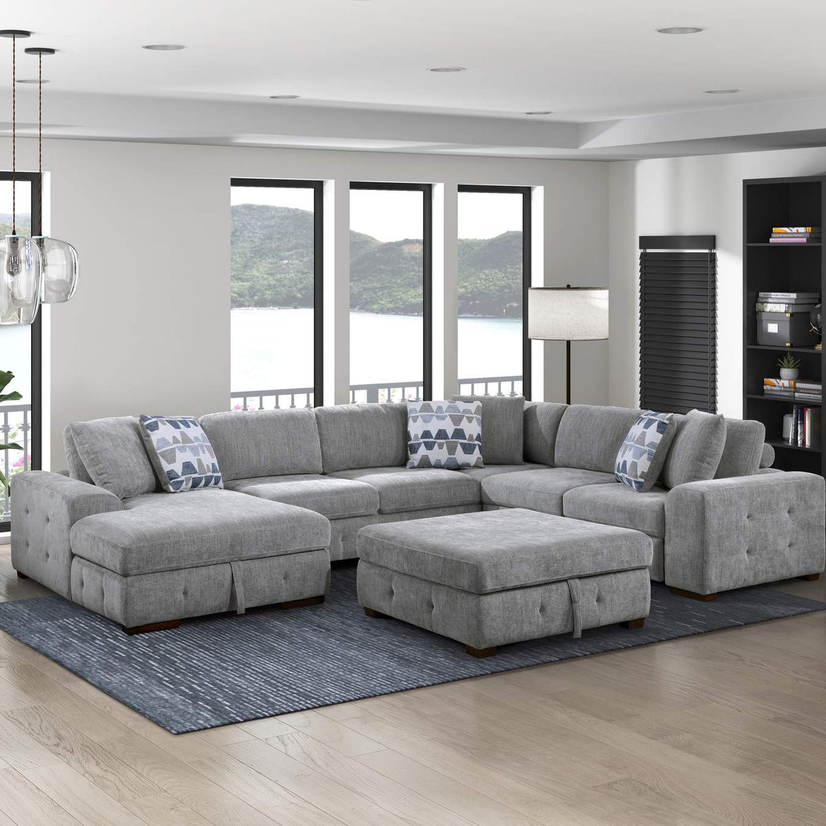 9624GY-4 Raife Storage Ottoman