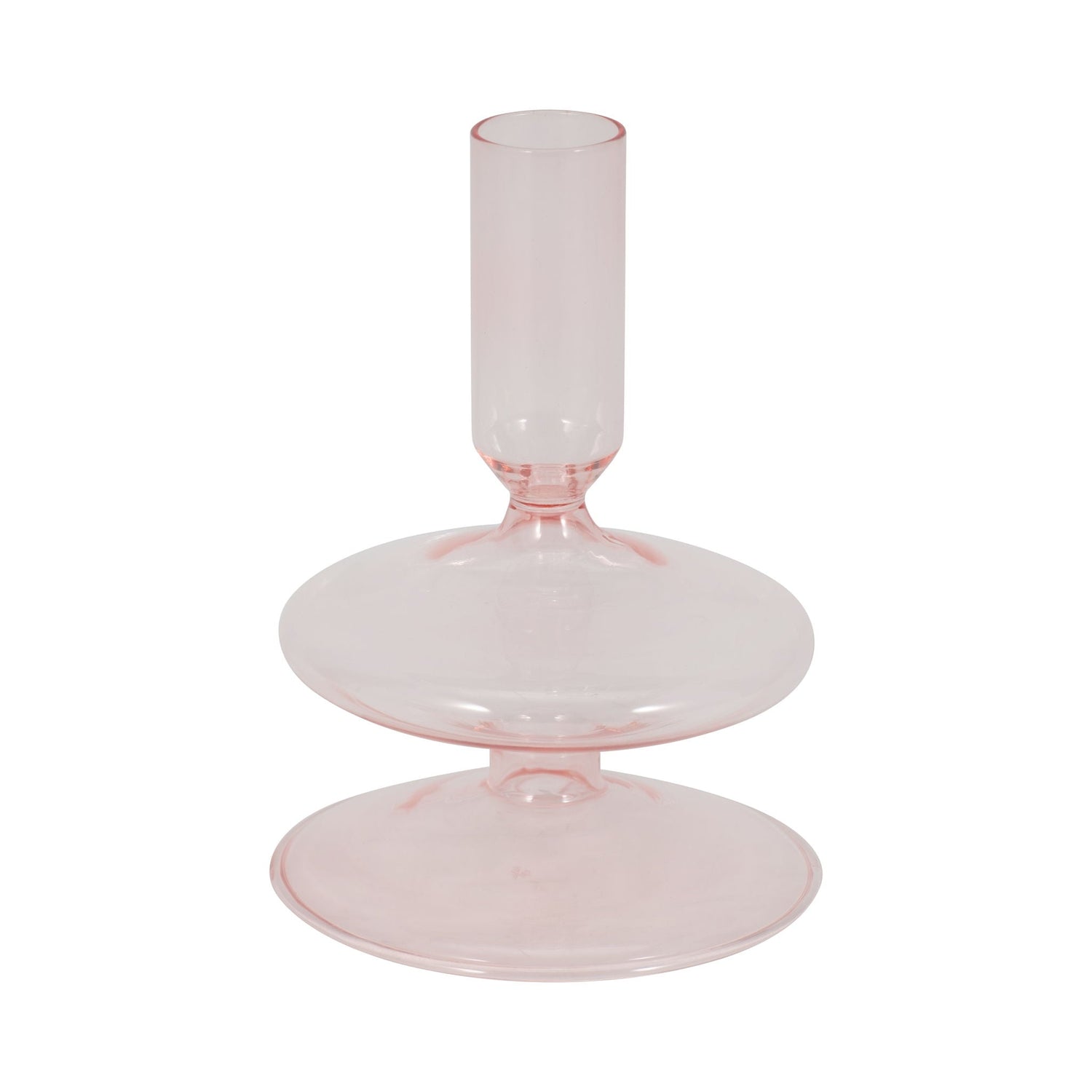 6" Vintage Taper Candle Holder - Pink