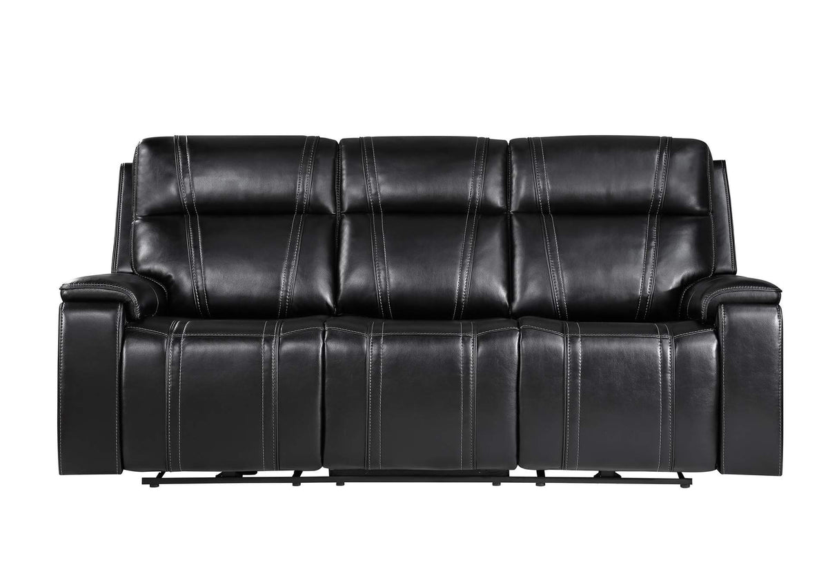 U8880-BLK_LEATHER-PRS U8880 BLACK LEATHER POWER RECLINING SOFA